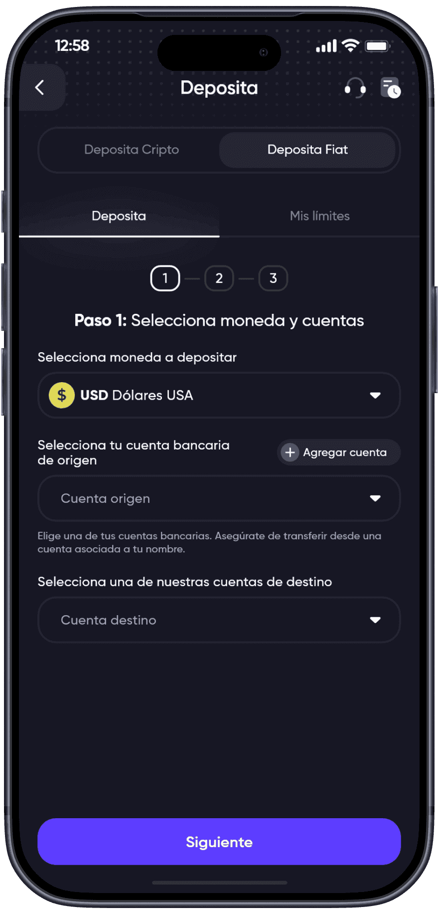 Banexcoin deposit flow, step 2