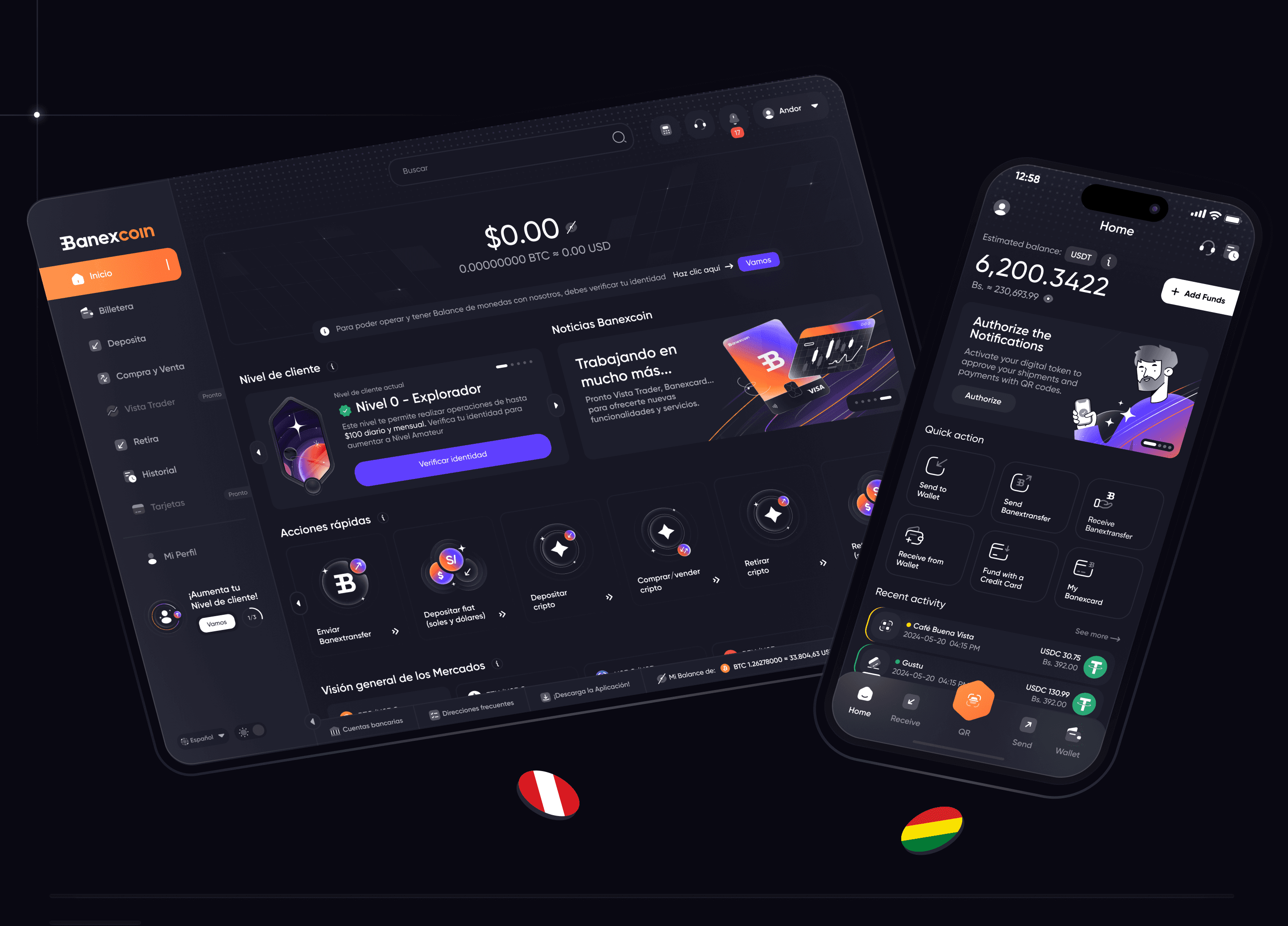 Banexcoin financial overview dashboard