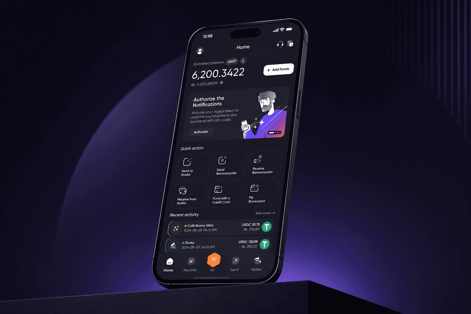 Banexcoin home redesign showing the new dashboard overview