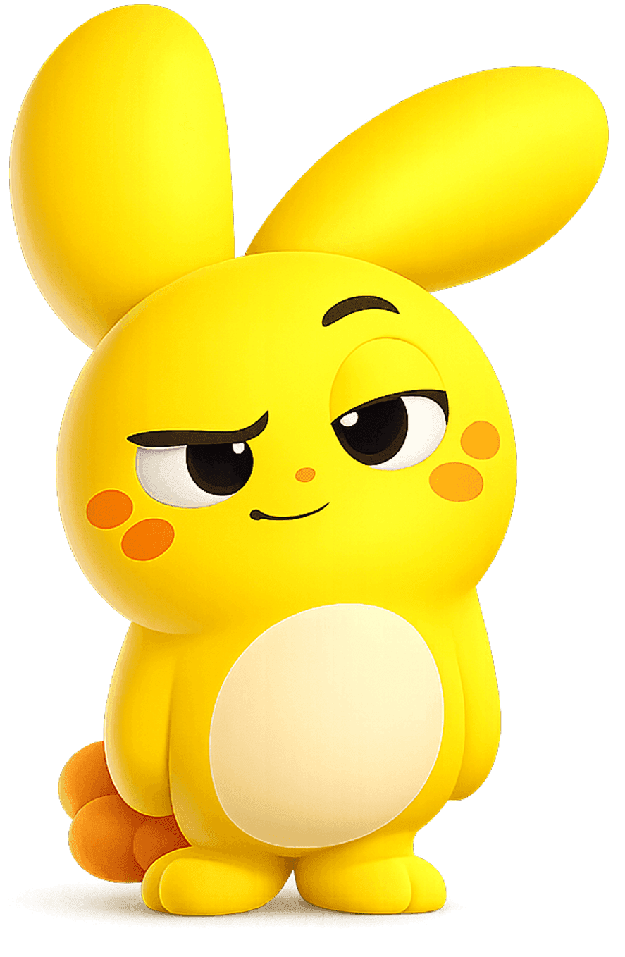 Mimik mascot, unimpressed